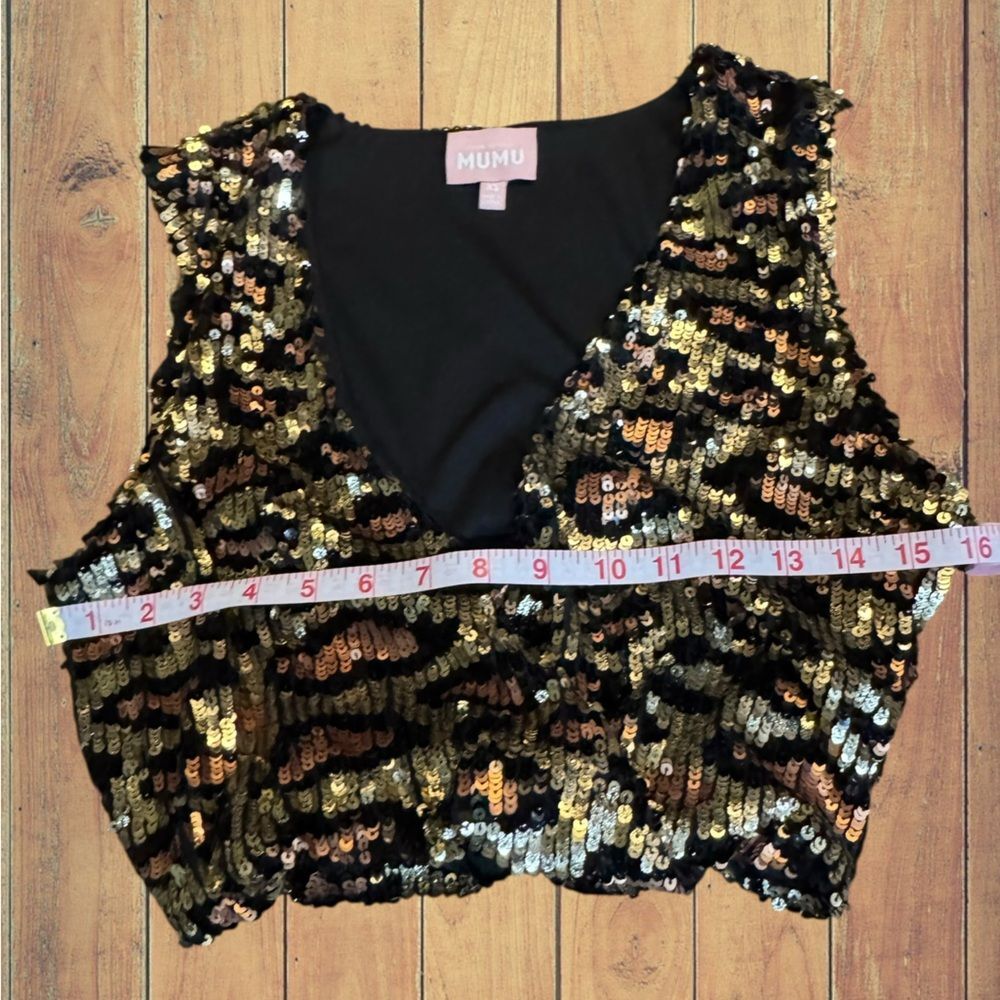 Show Me Your MuMu Eve Top In Party Cheetah Sequins - Picture 8 of 16